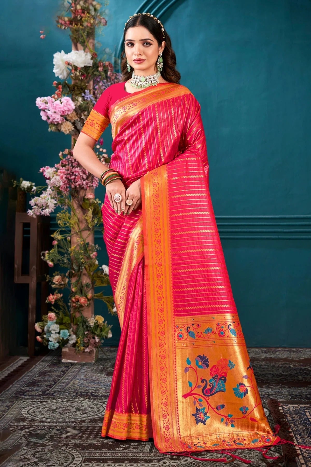 Pink Woven Paithani Silk Saree NCSD11010501