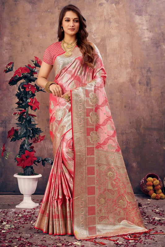 Pink Woven South Silk Saree NCSD11010537