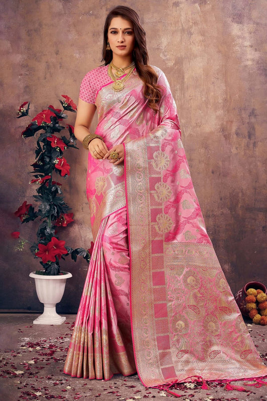 Pink Woven South Silk Saree NCSD11010539