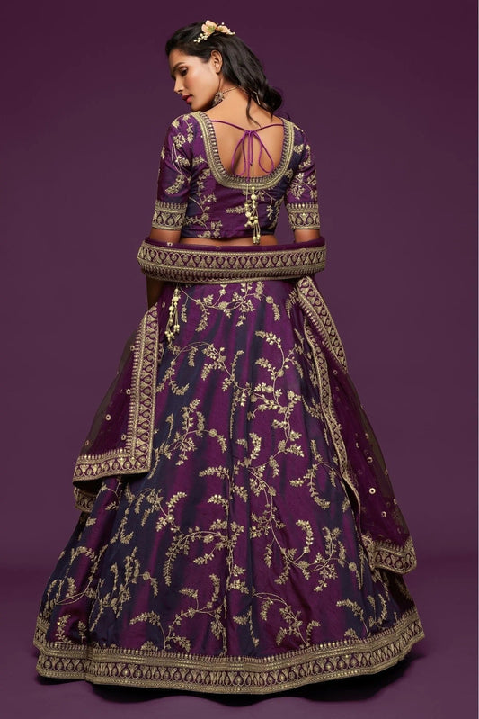 Purple Art Silk Lehenga Choli NCLC10110340