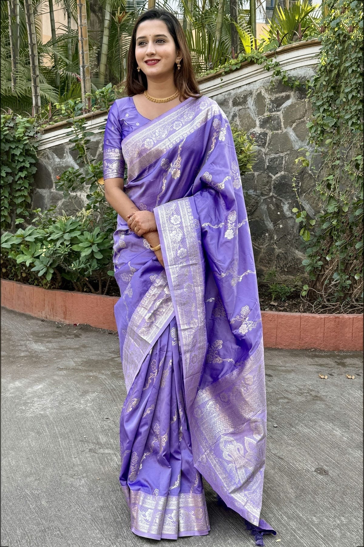 Purple Banarasi Silk Traditional Saree NCSD11111634