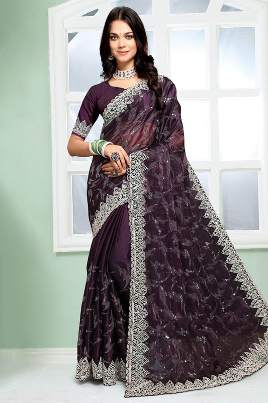 Purple Jimmy Choo Silk Designer Saree NCLC11210294