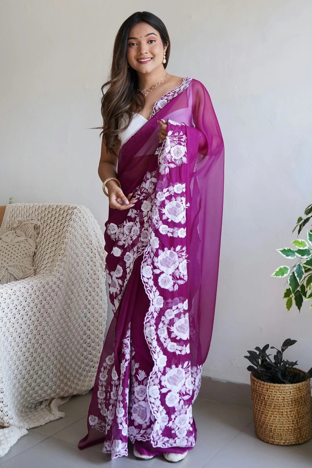 Purple Organza Silk Designer Saree NCSD11111741