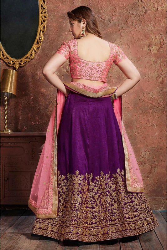 Purple Silk Lehenga Choli NCLC10110283