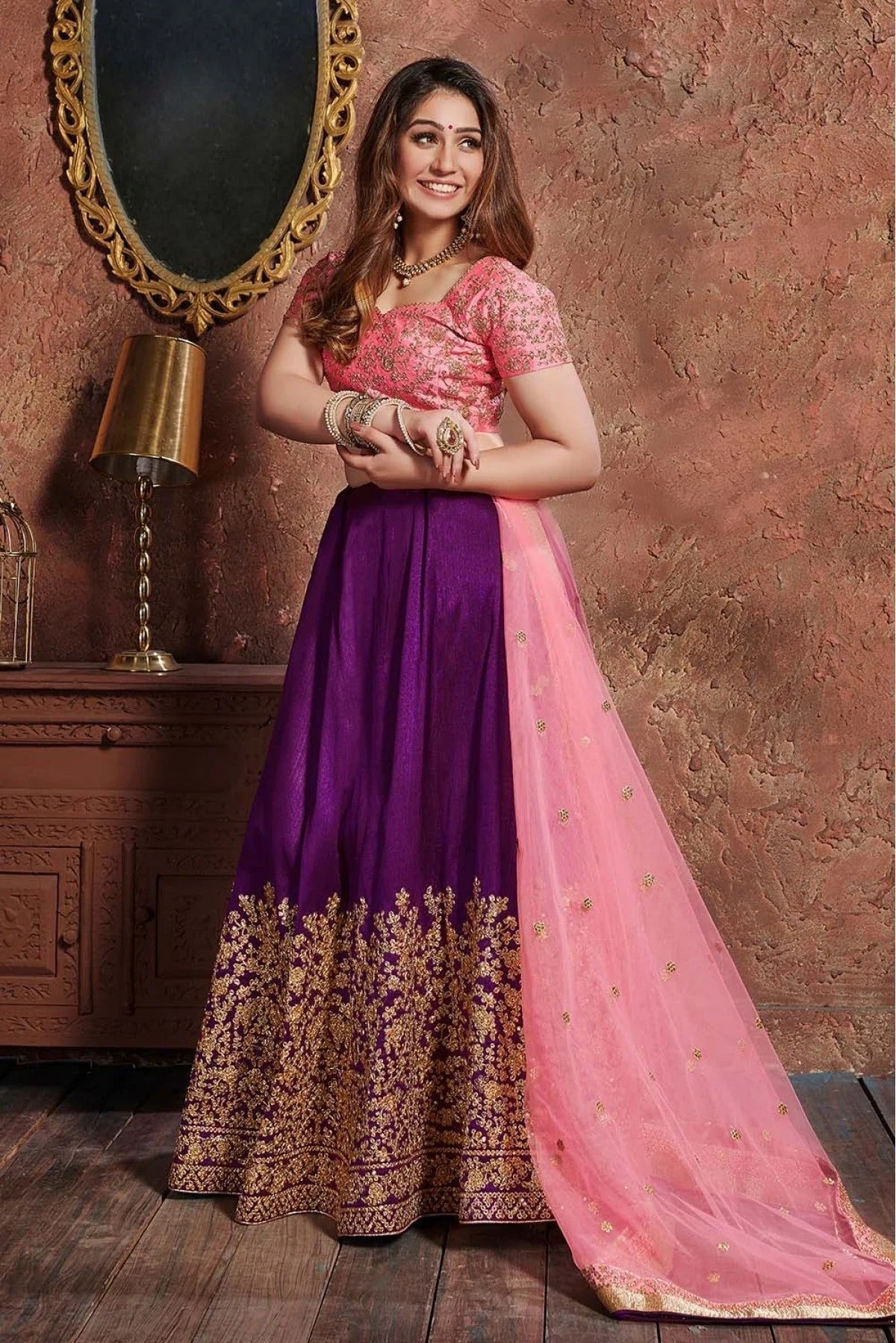 Purple Silk Lehenga Choli NCLC10110283