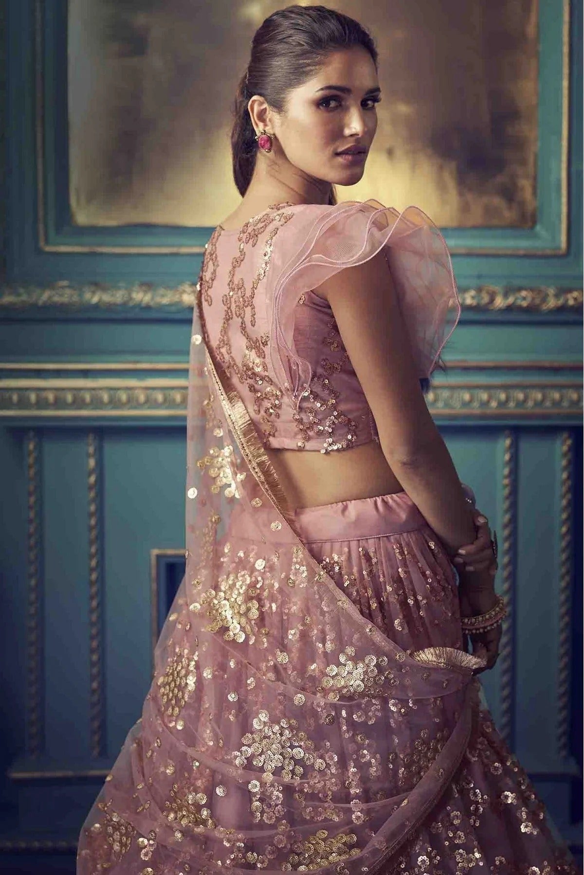 Purple Soft Net Embroidery Lehenga Choli NCLC10810499