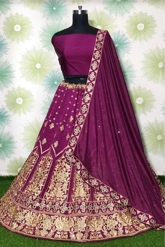 Purple Taffeta Silk Lehenga Choli NCLC10210134