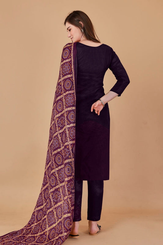 Purple Unstitched Banarasi Jacquard Straight Suit NCUS11610321