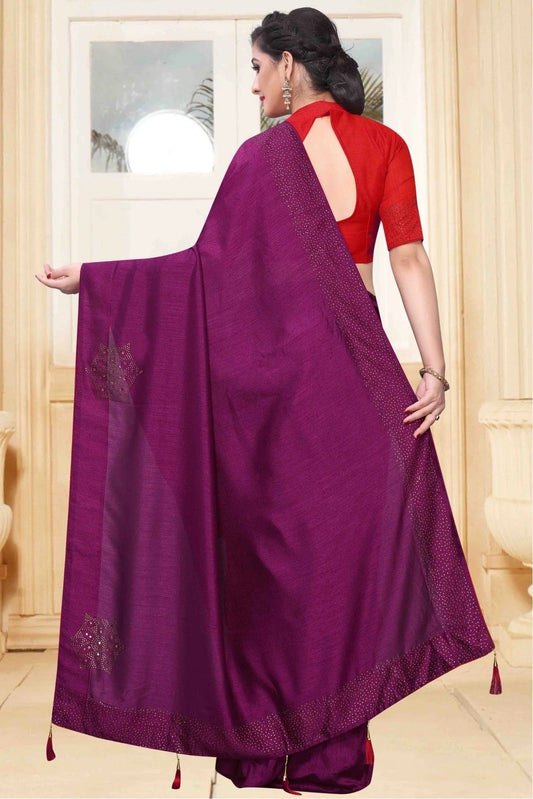 Purple Vichitra Silk Designer Saree NCSD11210701