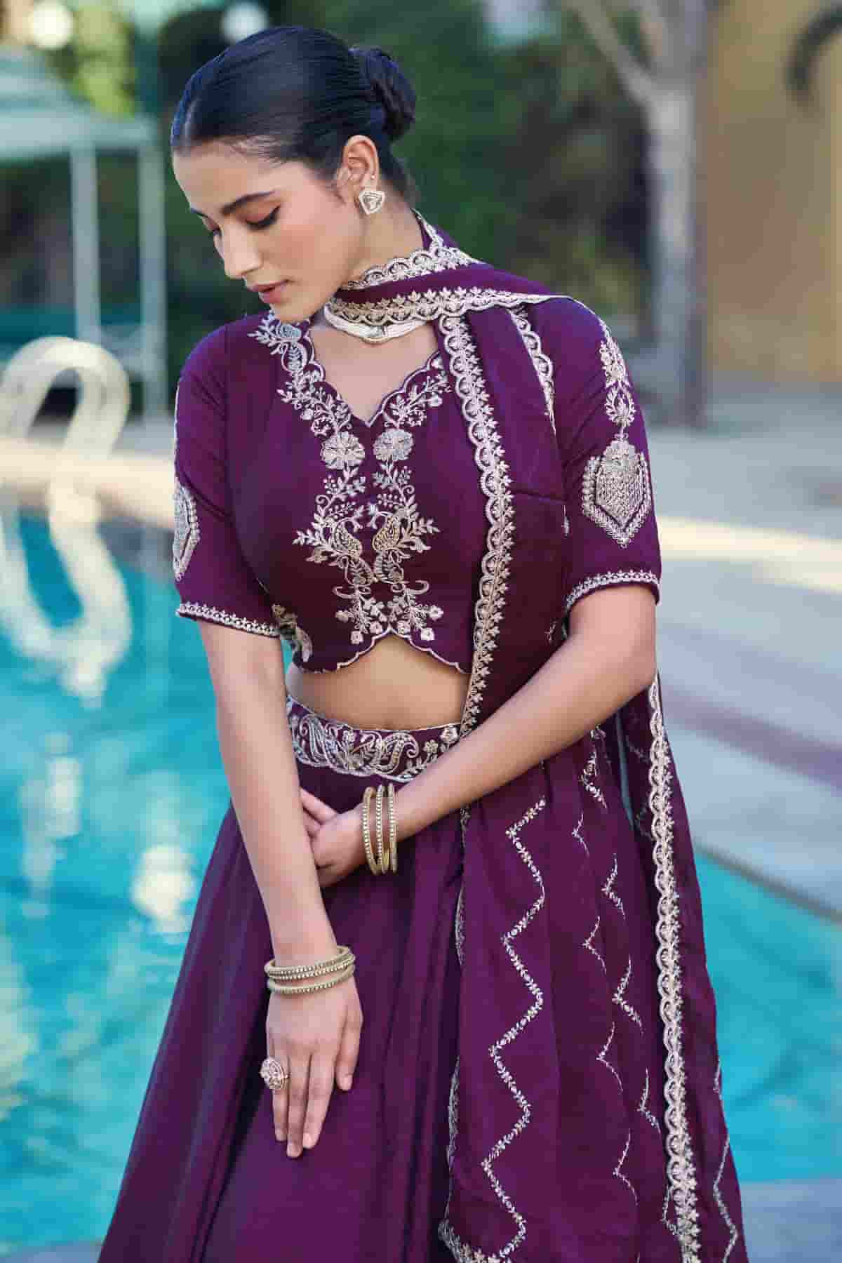 Rangoli Crush Embroidery Sequins Work Lehenga Choli In Purple Colour NCLD1300036