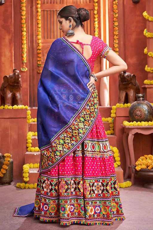 Rani Pink Cotton Silk Navratri Lehenga Choli NCLC12410130