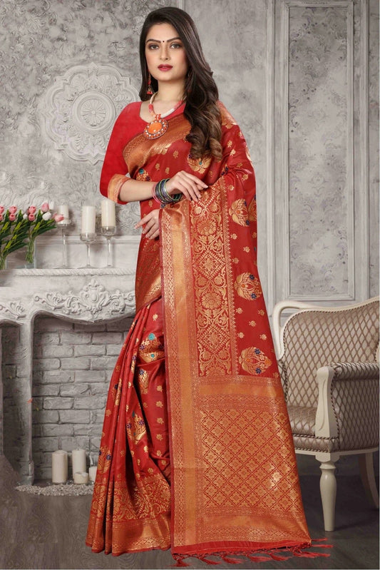 Red Banarasi Art Silk Traditional Saree NCSD11210756