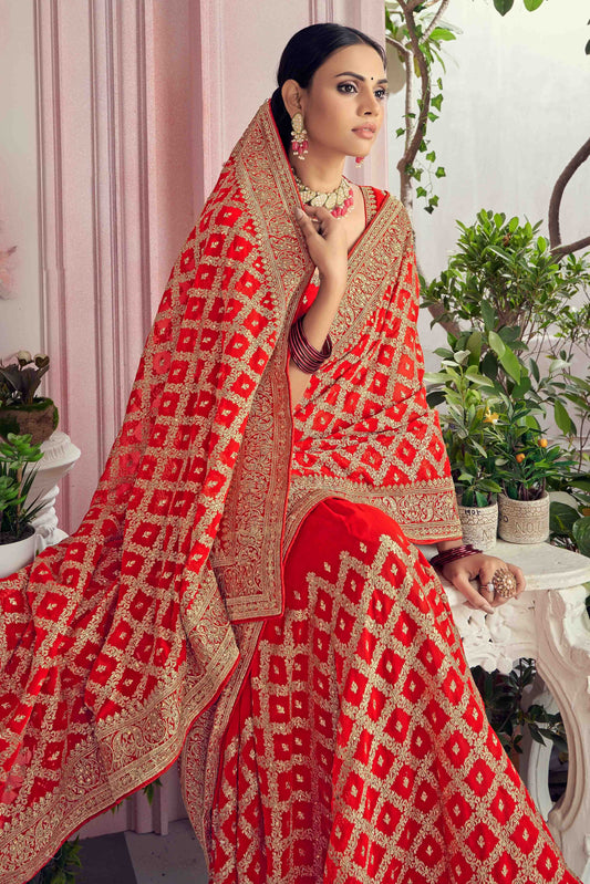 Red Georgette Designer Saree NCSD10910709