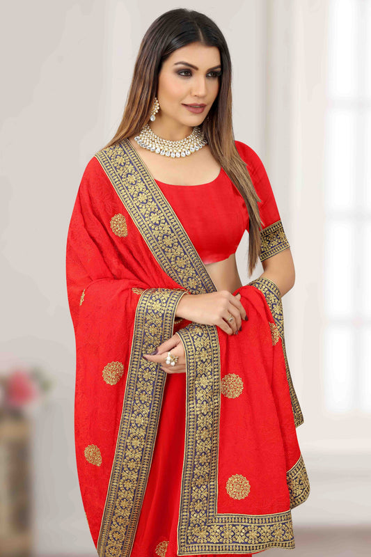 Red Georgette Designer Saree NCSD11210918