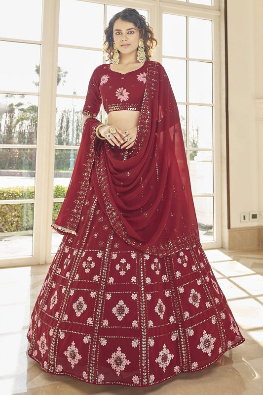 Red Georgette Embroidery Lehenga Choli NCLC11510168