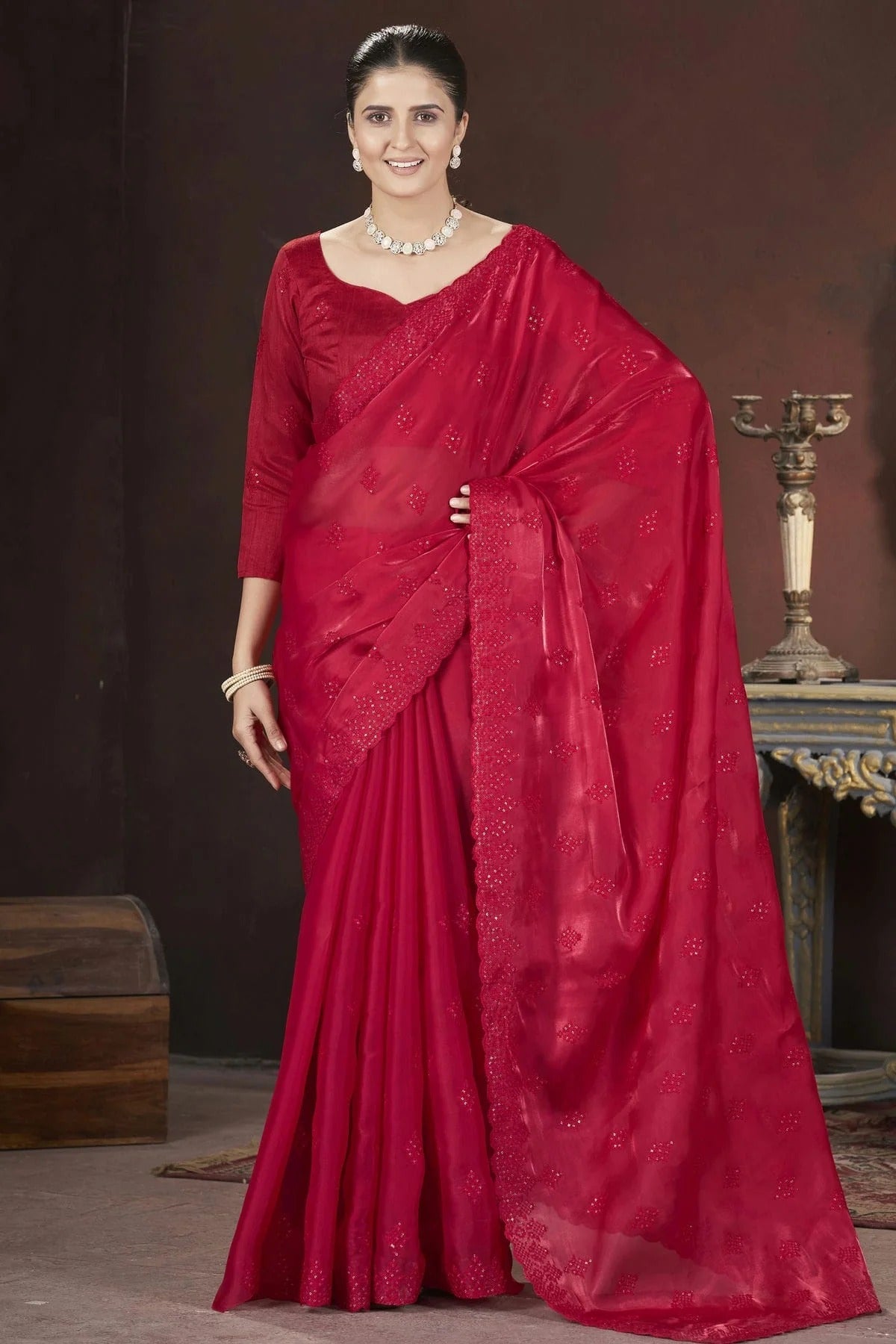 Red Jimmy Choo Designer Saree NCSD11111204