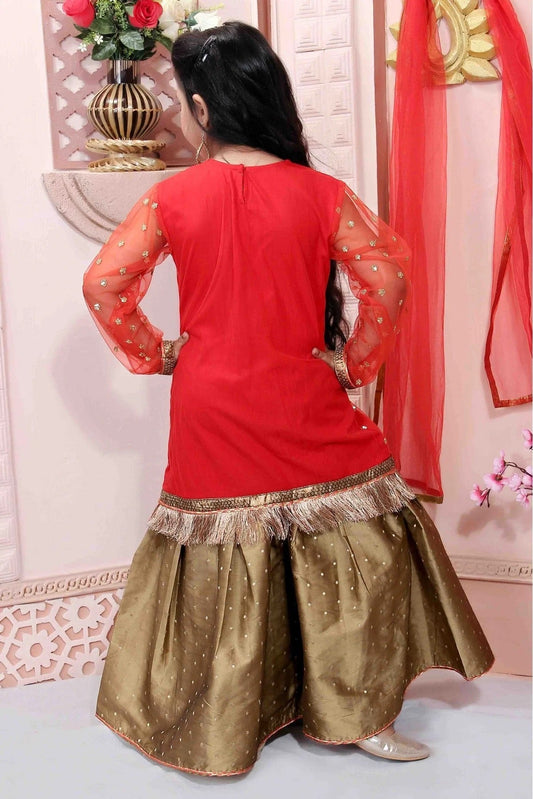 Red Net Party Wear Sharara Suit NCGW10710769