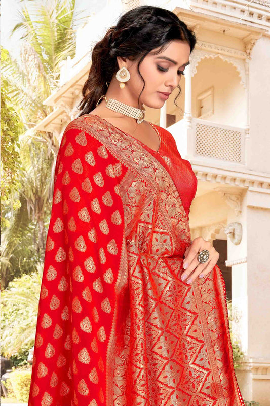 Red Soft Silk Designer Saree NCSD11210929