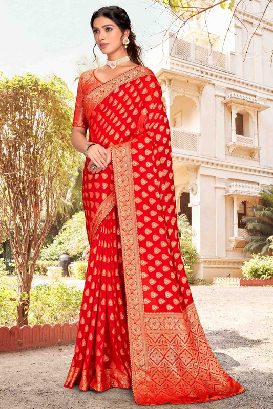 Red Soft Silk Designer Saree NCSD11210929