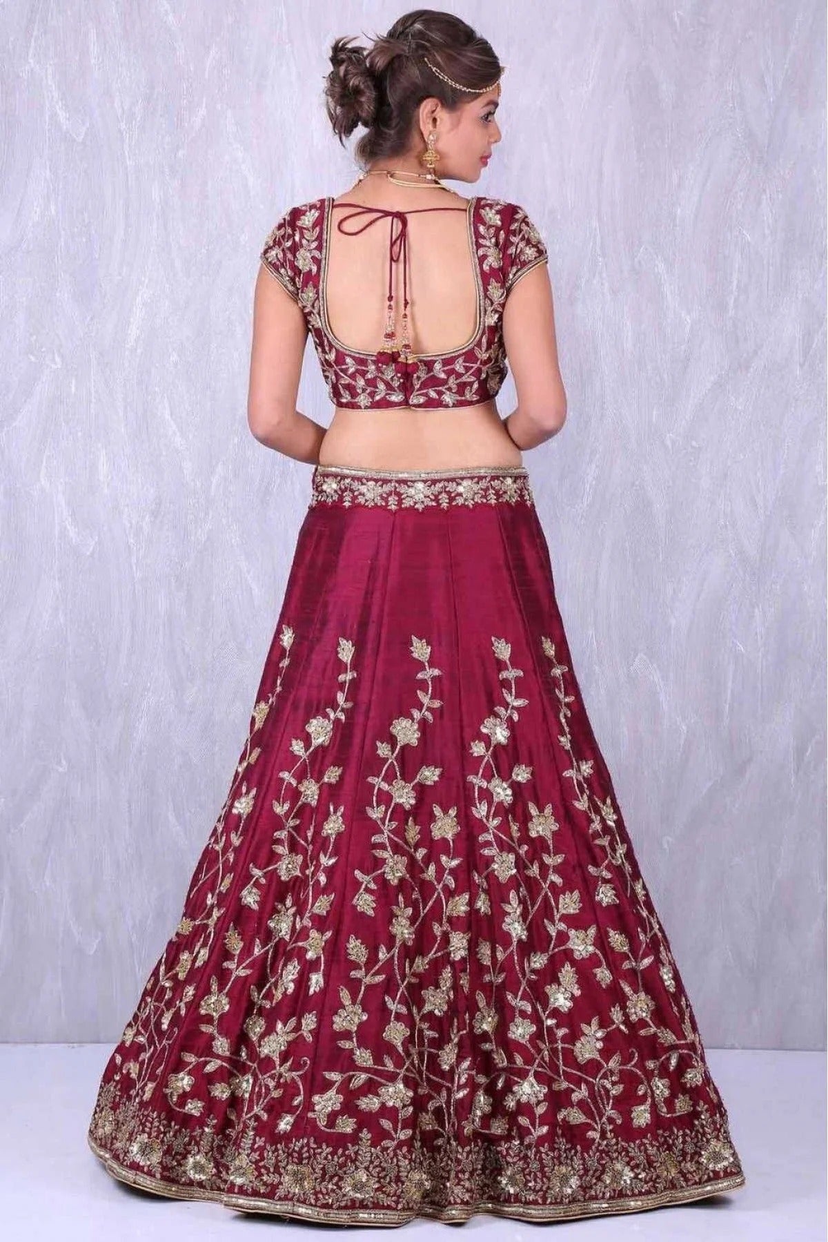 Red and Wine Banglori Silk Lehenga Choli NCLC10110249