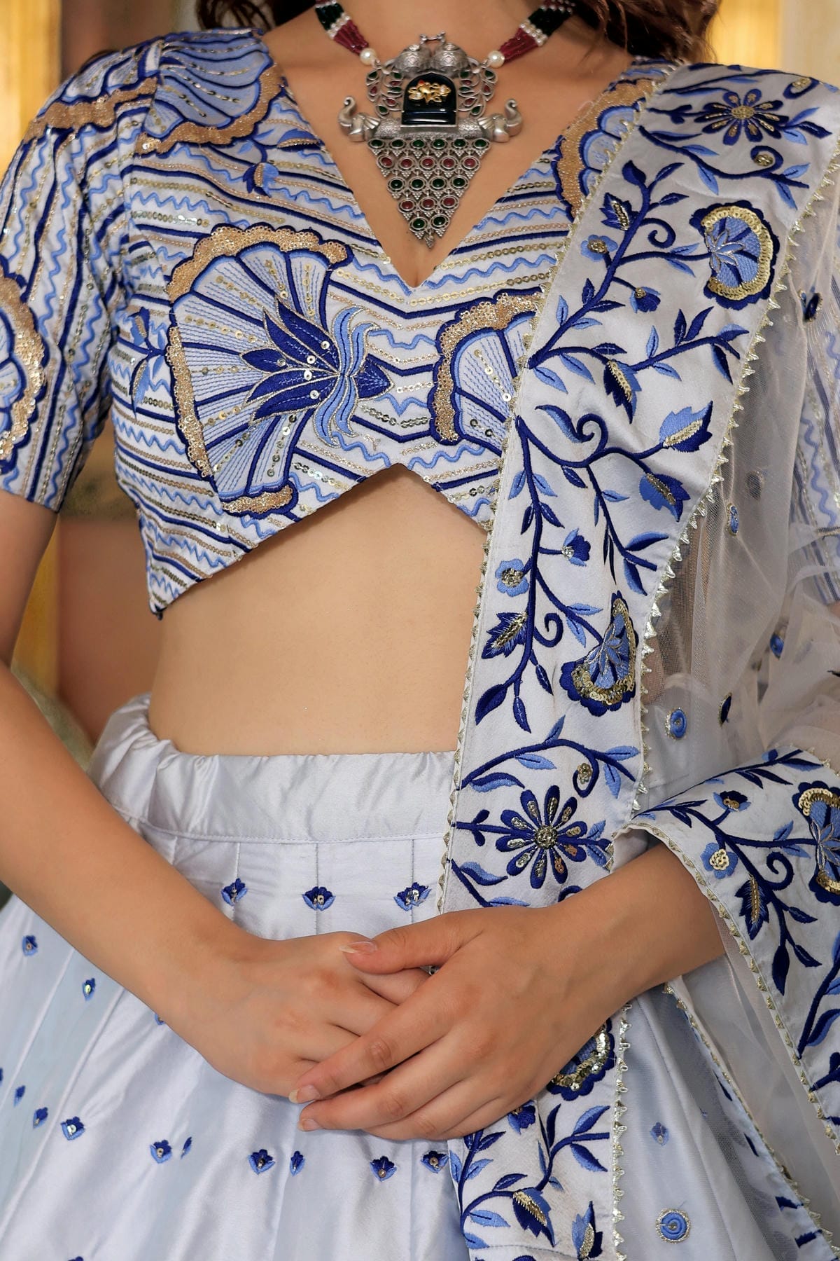 Satin Lehenga Choli In Off White Colour LC10110194