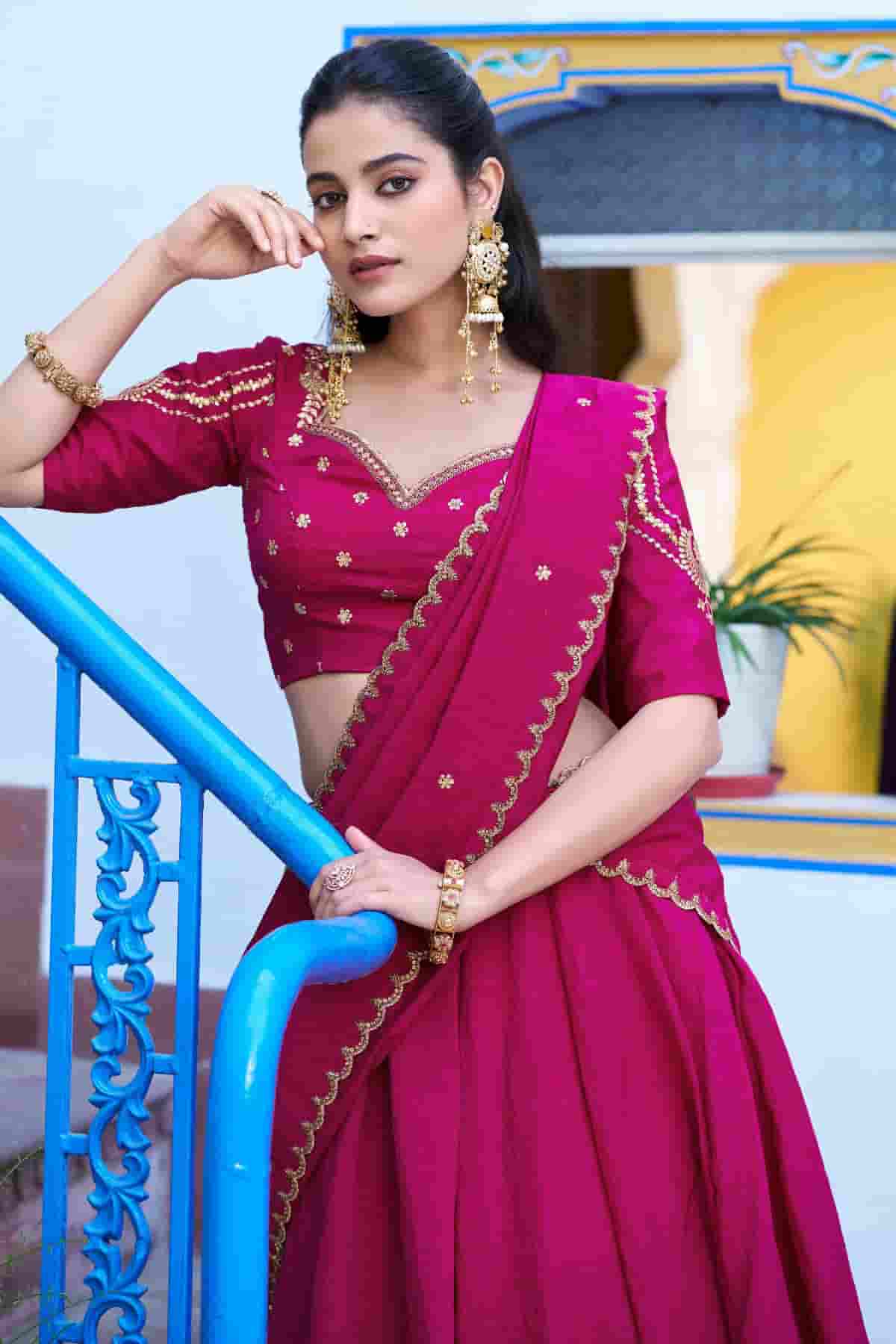 Silk Zari Woven Work Lehenga Choli In Pink Colour NCLD1300055