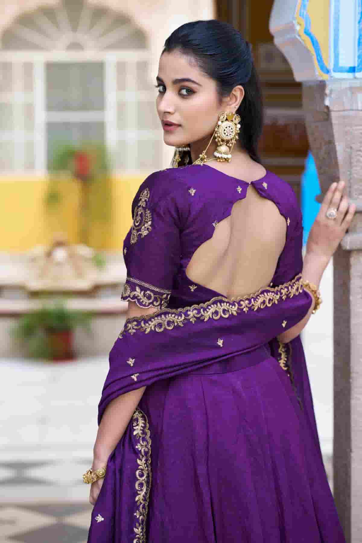 Silk Zari Woven Work Lehenga Choli In Purple Colour NCLD1300054