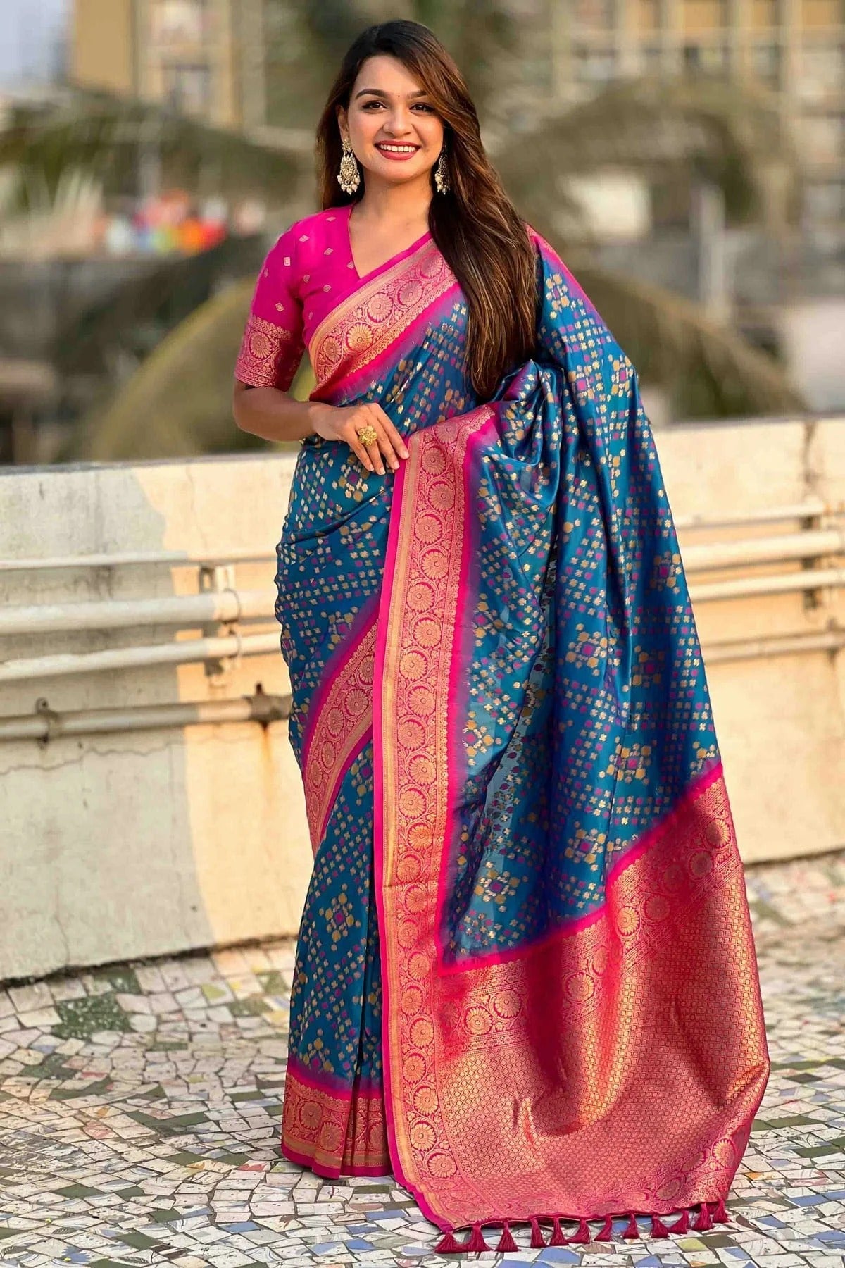 Sky Blue Meenakari Patola Silk Traditional Sarees NCSD11110593