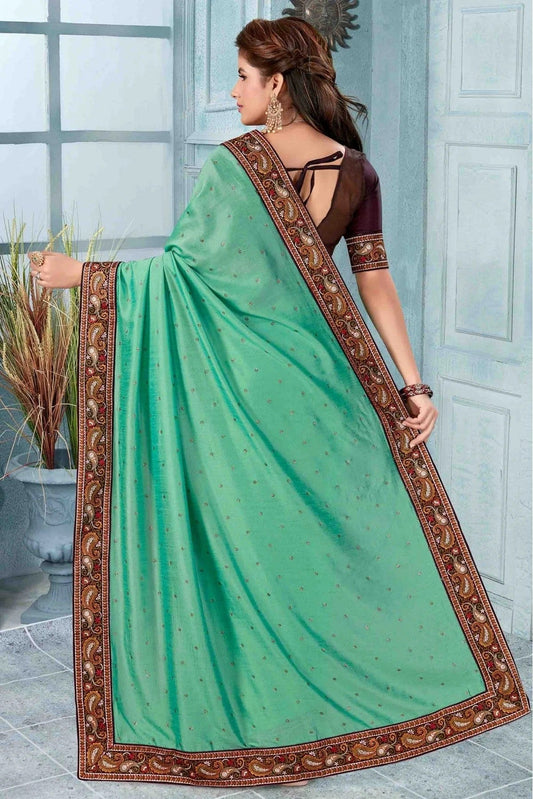 Sky Blue Vichitra Silk Designer Saree NCSD11210653