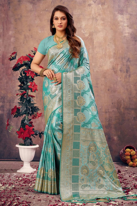 Sky Blue Woven South Silk Saree NCSD11010540