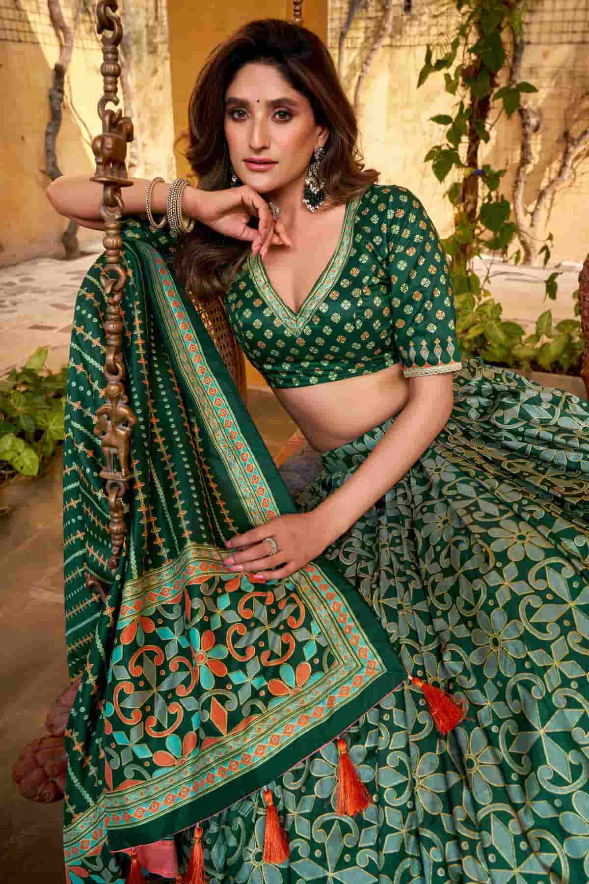 Tasar Silk Zari Woven Work Lehenga Choli In Green Colour NCLD1300091