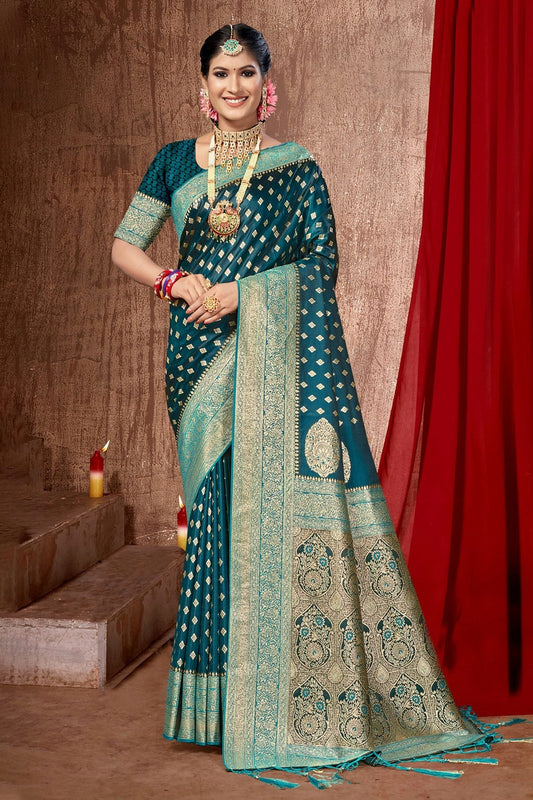 Teal Woven Banarasi Silk Saree NCSD11010531