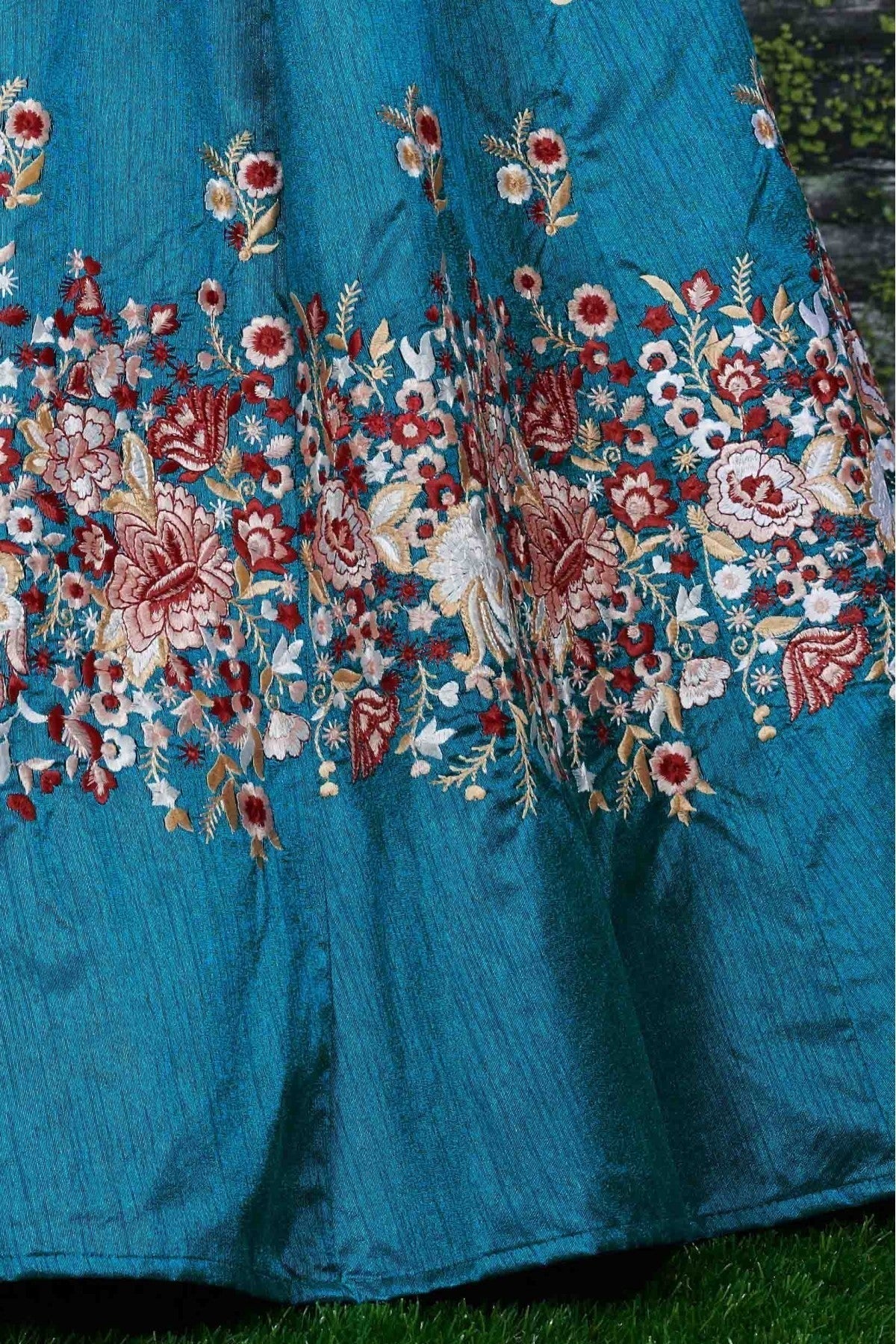 Teal and Blue Banglori Silk Lehenga Choli NCLC10110251-10