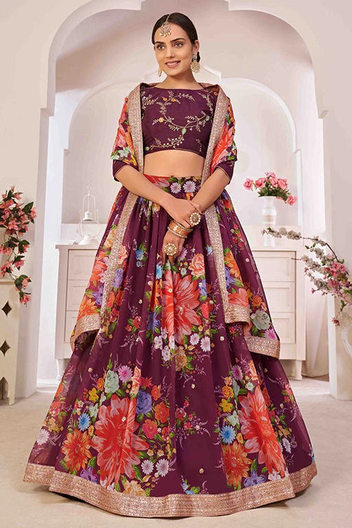 Wine Georgette Designer Lehenga Choli NCLC12410160