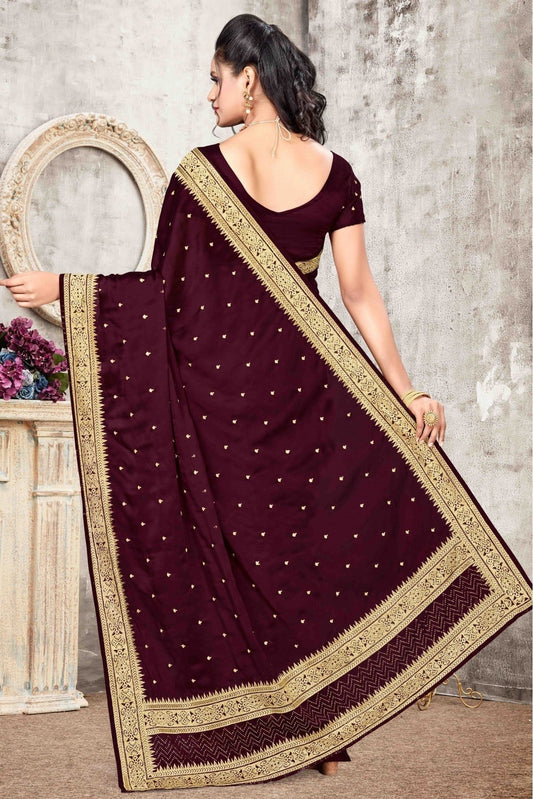 Wine Rangoli Silk Designer Saree NCSD11210743