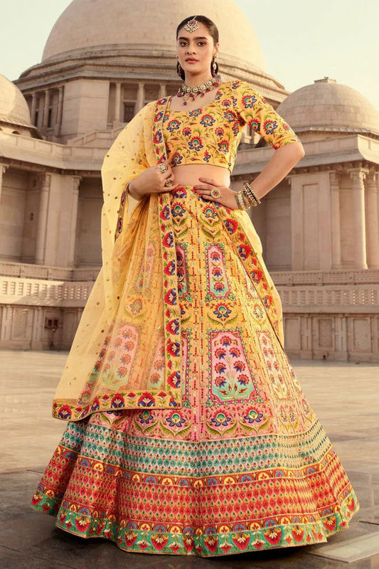Yellow Art Silk Embroidery Lehenga Choli NCLC11510164