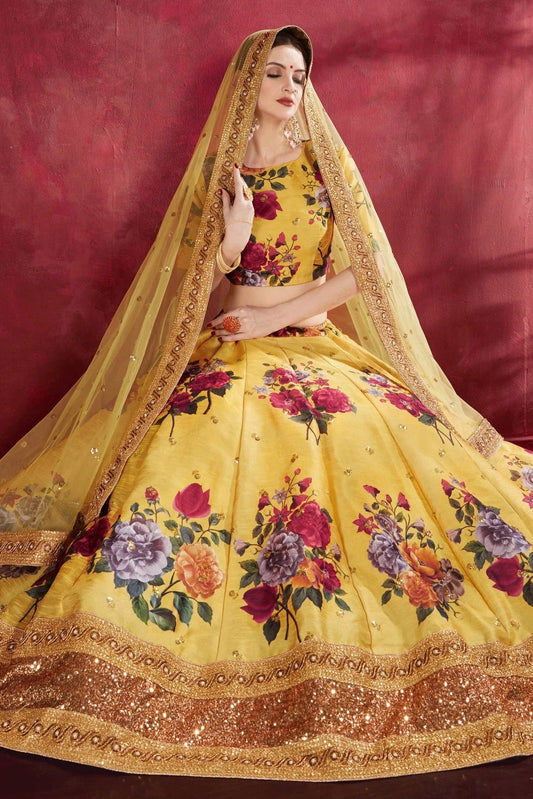 Yellow Banglori Silk Designer Lehenga Choli NCLC10110364