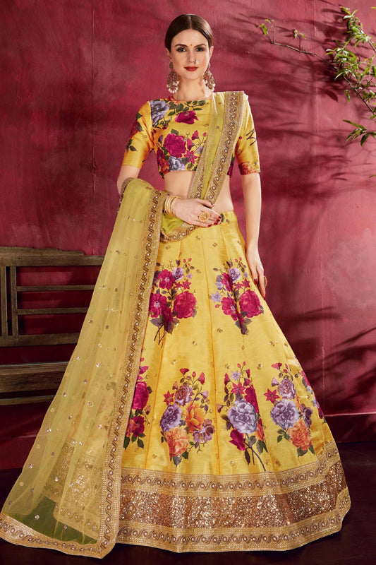 Yellow Banglori Silk Designer Lehenga Choli NCLC10110364