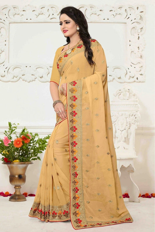 Yellow Georgette Saree NCSD11210593