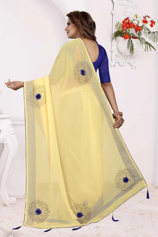 Yellow Georgette Traditional Saree NCSD11210665
