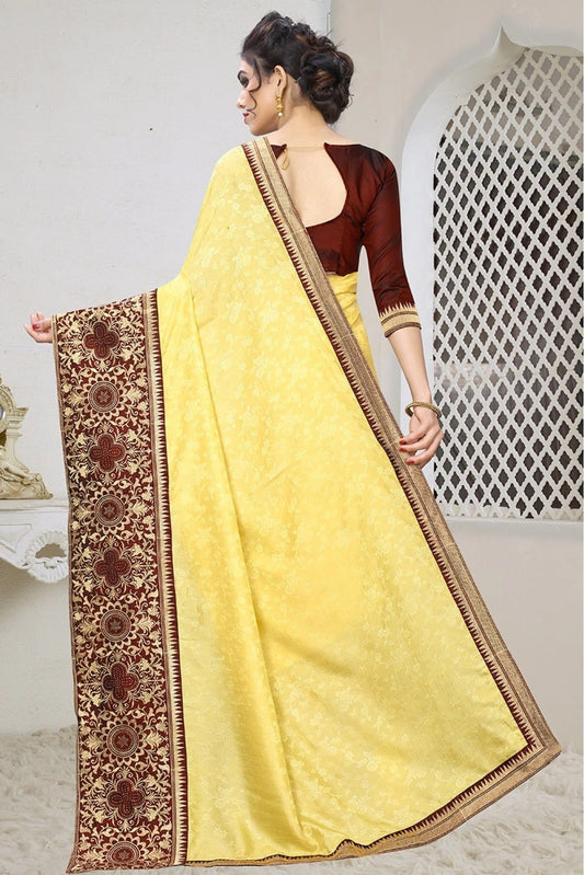 Yellow Jacquard Silk Designer Saree NCSD11210647
