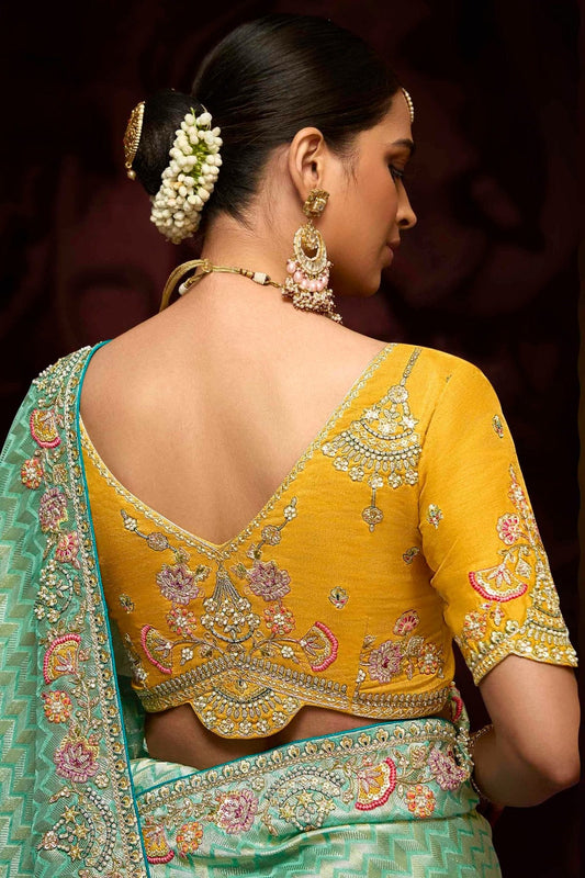 Aqua Blue Banarasi Kanjivram Designer Saree NCSD12910112