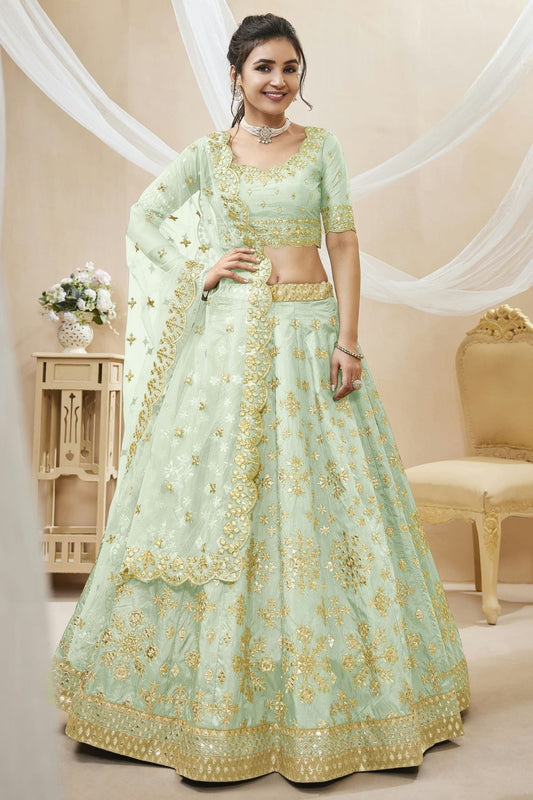 Art Silk Embroidery A Line Lehenga Choli NCLC10110186