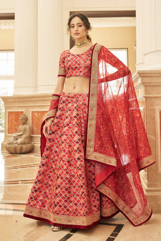 Art Silk Embroidery A Line Lehenga Choli NCLC10110233
