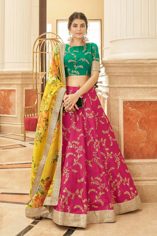 Art Silk Embroidery A Line Lehenga Choli NCLC10110235