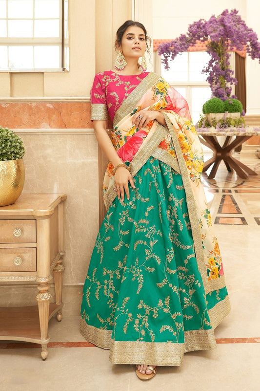 Art Silk Embroidery A Line Lehenga Choli NCLC10110236