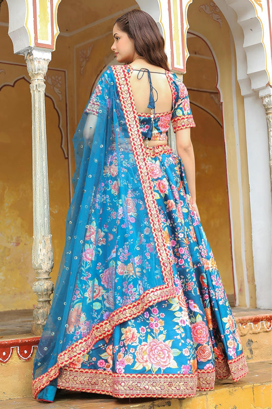 Art Silk Lehenga Choli In Blue Colour LC10110188