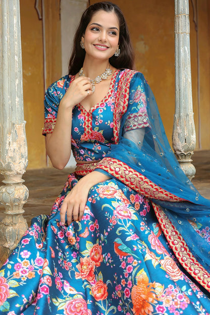 Art Silk Lehenga Choli In Blue Colour LC10110188