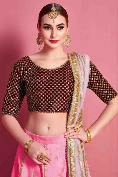 Baby Pink Art Silk Embroidery Lehenga Choli NCLC10810550