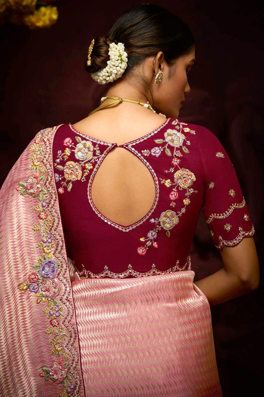 Baby Pink Banarasi Kanjivram Designer Saree NCSD12910111